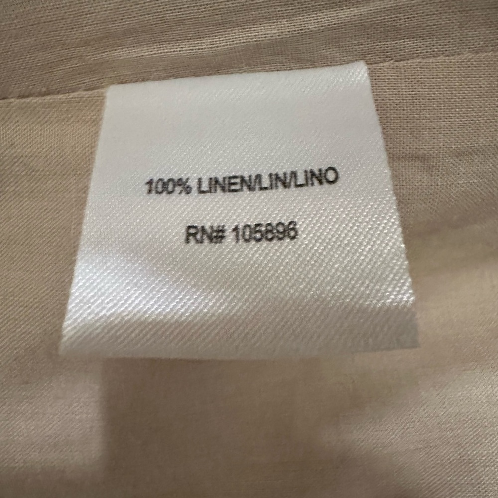 WORTH Embroidered 100% Linen Tan & Black Dress - Picture 7 of 8